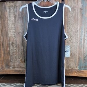 Asics Women's Navy & White Sleeveless Field Jersey NWT - Women's 2XL